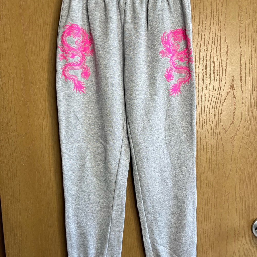 Adika Gray and Pink Floral Joggers